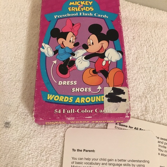 Mickey & Friends Preschool Flash Cards 1997 Math Concepts Words Around Me - Picture 2 of 9